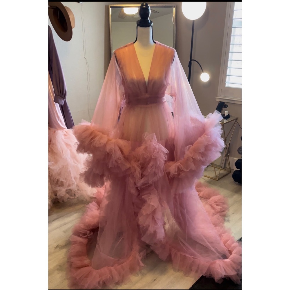 Pink Tulle Robe Maternity or Boudoir photoshoot